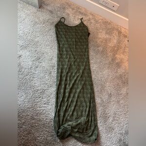 Olive green pac sun midi/maxi bodycon dress. Size small